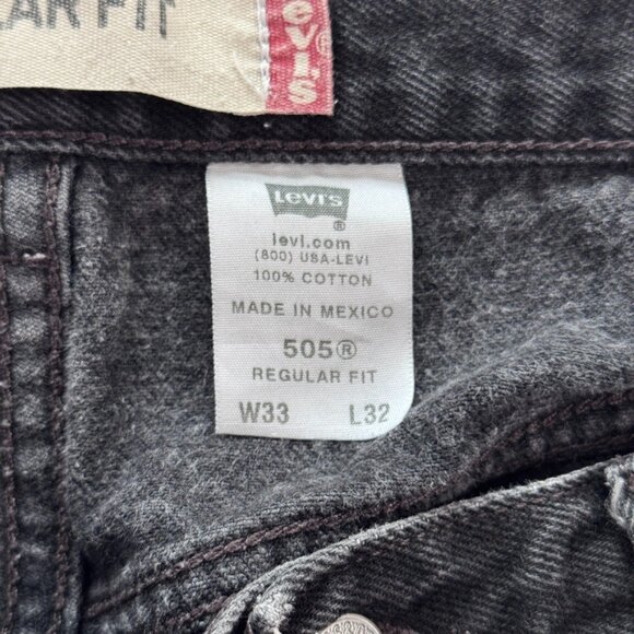 Vintage Levi's 505 Jeans Men's Size 33x32 Black Regular Fit Stretch Cotton Blend - Picture 4 of 10